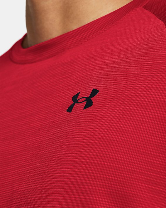 Men's UA Tech™ Textured Short Sleeve in Red image number 2
